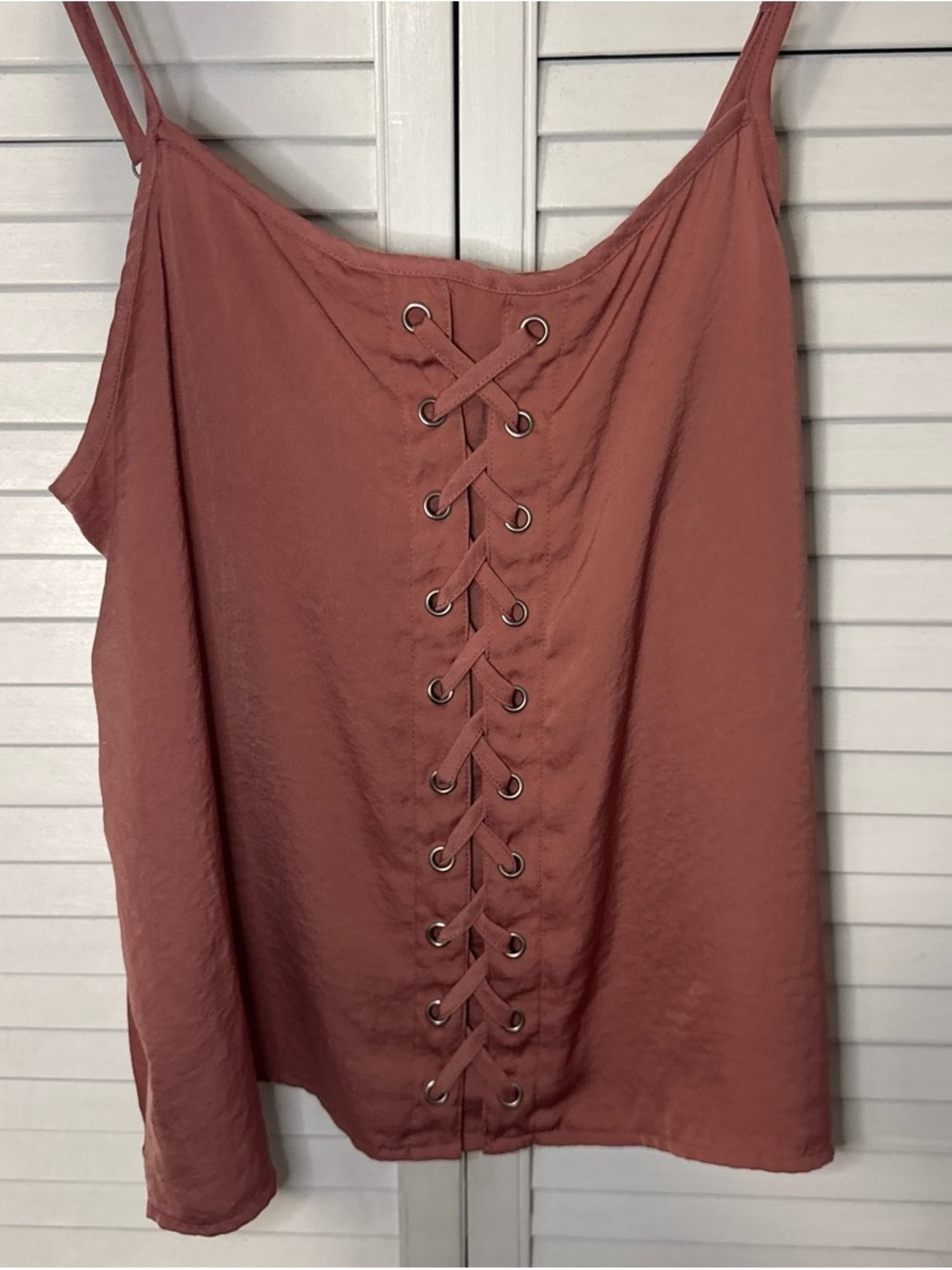 Forever 21 Dusty Rose Lace-Up Tank